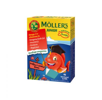 Mollers braškių kramtomos žuvelės žuvų taukai